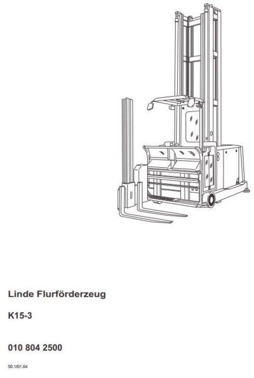 Product picture Linde Truck Type 009,010:K15-3,K15-3AC Operating Instruction