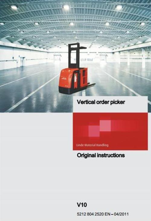 Product picture Linde Order Picker Type 5212: V10 User Manual