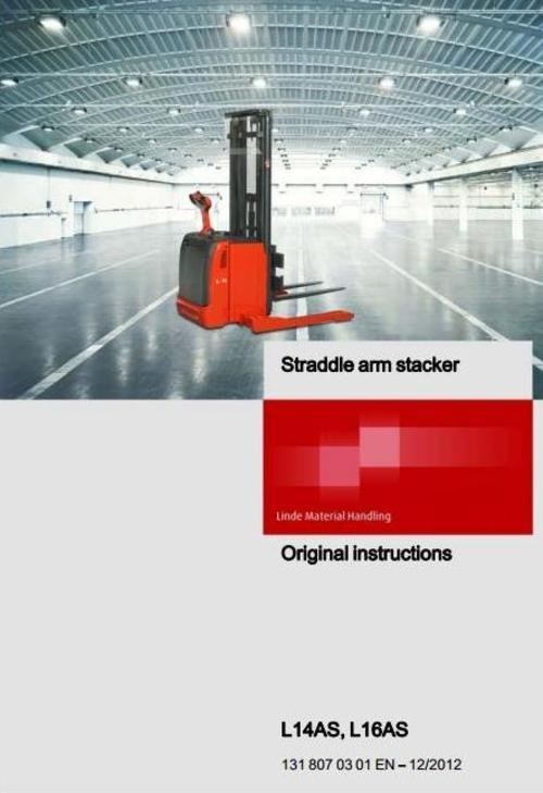 Product picture Linde Pallet Truck Type131:L14AS,L16AS Original Instructions