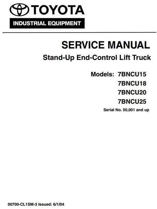 Product picture Toyota Lift Truck 7BNCU15,7BNCU18,7BNCU20,7BNCU25 Manual